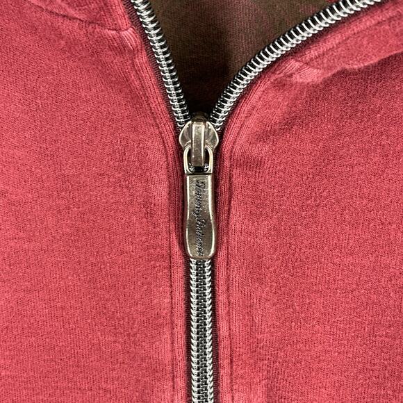 Tommy Bahama Mens Sweatshirt Medium Maroon Pima Cotton 1/4 Zip Mock Neck - Picture 3 of 8